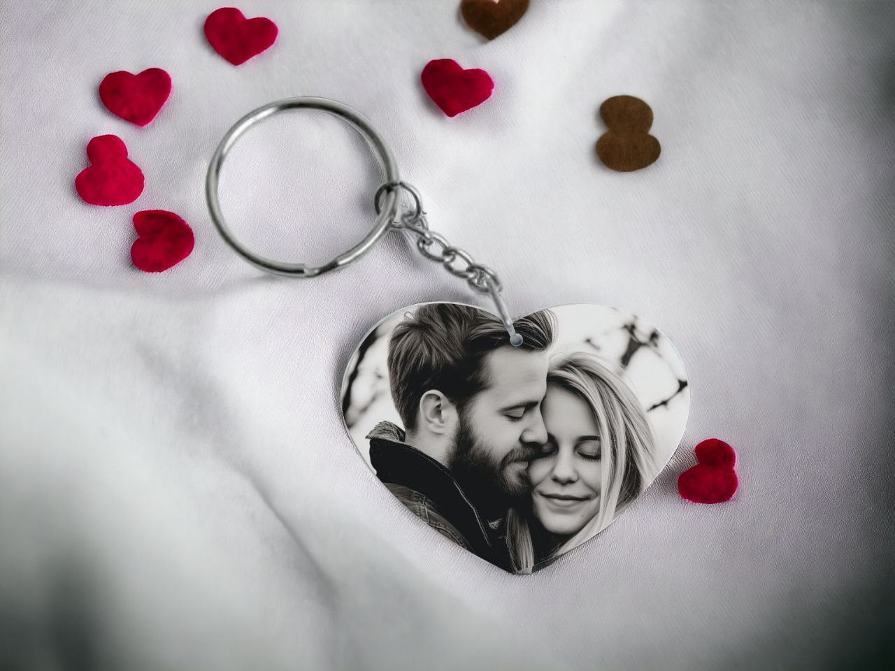 Personalized Photo Heart Keychain