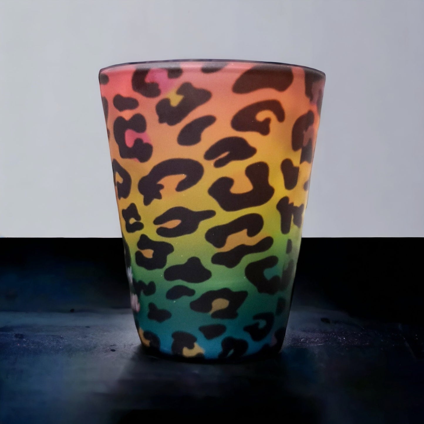 Rainbow Leopard Print Shot Glass